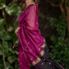 Marvellous Dark Pink Cotton Silk Saree With Gratifying Blouse Piece