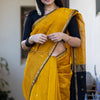 Pretty Mustard Cotton Silk Saree With Beautiful Blouse Piece