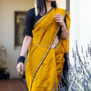 Pretty Mustard Cotton Silk Saree With Beautiful Blouse Piece