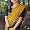 Ethnic Mustard Cotton Silk Saree With Glorious Blouse Piece