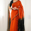 Luminous Orange Cotton Silk Saree With Scintillating Blouse Piece