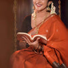 Glorious Orange Cotton Silk Saree With Entrancing Blouse Piece