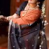 Glorious Orange Cotton Silk Saree With Entrancing Blouse Piece