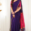 Ethereal Purple Cotton Silk Saree With Quixotic Blouse Piece