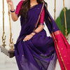 Ethereal Purple Cotton Silk Saree With Quixotic Blouse Piece