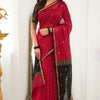 Seraphic Red Cotton Silk Saree With Mellifluous Blouse Piece