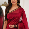 Seraphic Red Cotton Silk Saree With Mellifluous Blouse Piece