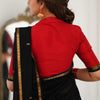 Embellished Black Cotton Silk Saree With Ethereal Blouse Piece
