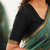 Vibrant Sea Green Cotton Silk Saree With Inimitable Blouse Piece