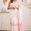 Outstanding White Cotton Silk Saree With Deserving Blouse Piece
