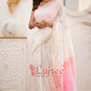 Outstanding White Cotton Silk Saree With Deserving Blouse Piece