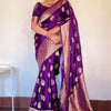 Classy Purple Soft Silk Saree With Marvellous Blouse Piece