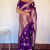 Classy Purple Soft Silk Saree With Marvellous Blouse Piece