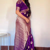 Classy Purple Soft Silk Saree With Marvellous Blouse Piece