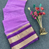 Inimitable Lavender Organza Silk Saree With Resonant Blouse Piece