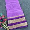 Inimitable Lavender Organza Silk Saree With Resonant Blouse Piece