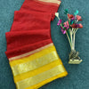 Exuberant Red Organza Silk Saree With Exemplary Blouse Piece