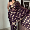Whimsical 1-Minute Ready To Wear Dark Purple Cotton Silk Saree