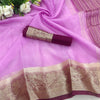 Ravishing Lavender Orgenza  Silk Saree With Intricate Blouse Piece