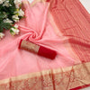 Majesty Pink Orgenza Silk Saree With Glorious Blouse Piece