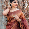 Opulent Wine Soft Silk Saree With Stunner Blouse Piece