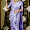 Glorious Lavender Soft Silk Saree With Arresting Blouse Piece