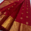 Ideal Red Soft Silk Saree With Comely Blouse Piece
