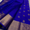 Chatoyant Royal Blue Soft Silk Saree With Embrocation Blouse Piece