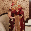 Groovy Wine Soft Silk Saree With Engrossing Blouse Piece