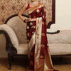 Groovy Wine Soft Silk Saree With Engrossing Blouse Piece
