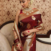 Groovy Wine Soft Silk Saree With Engrossing Blouse Piece