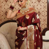 Groovy Wine Soft Silk Saree With Engrossing Blouse Piece