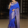 Extraordinary Royal Blue Soft Silk Saree With Amazing Blouse Piece