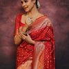 Classy Red Soft Silk Saree With Wonderful Blouse Piece