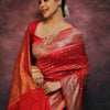 Classy Red Soft Silk Saree With Wonderful Blouse Piece