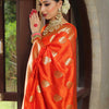 Classy Orange Soft Silk Saree With Unique Blouse Piece