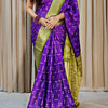Supernal Purple Printed Dola Silk Saree With Luxuriant Blouse Piece
