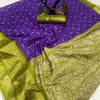 Supernal Purple Printed Dola Silk Saree With Luxuriant Blouse Piece