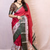 Majestic Dark Pink Digital Printed Dola Silk Saree With Fugacious Blouse Piece