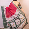 Majestic Dark Pink Digital Printed Dola Silk Saree With Fugacious Blouse Piece