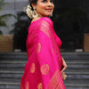 Outstanding Dark Pink Soft Silk Saree With Demanding Blouse Piece