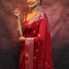 Appealing Red Soft Silk Saree With Blooming Blouse Piece