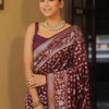 Fancifull Wine Soft Silk Saree With Classic Blouse Piece