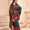 Lustrous Dark Green Nylon Dola Pashmina Saree With Devastating Blouse Piece