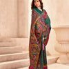 Lustrous Dark Green Nylon Dola Pashmina Saree With Devastating Blouse Piece