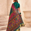 Lustrous Dark Green Nylon Dola Pashmina Saree With Devastating Blouse Piece
