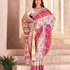 Incredible Off White Nylon Dola Pashmina Saree With Classic Blouse Piece