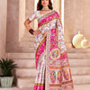 Incredible Off White Nylon Dola Pashmina Saree With Classic Blouse Piece