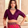 Prominent Purple Nylon Dola Pashmina Saree With Entrancing Blouse Piece