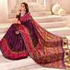 Prominent Purple Nylon Dola Pashmina Saree With Entrancing Blouse Piece